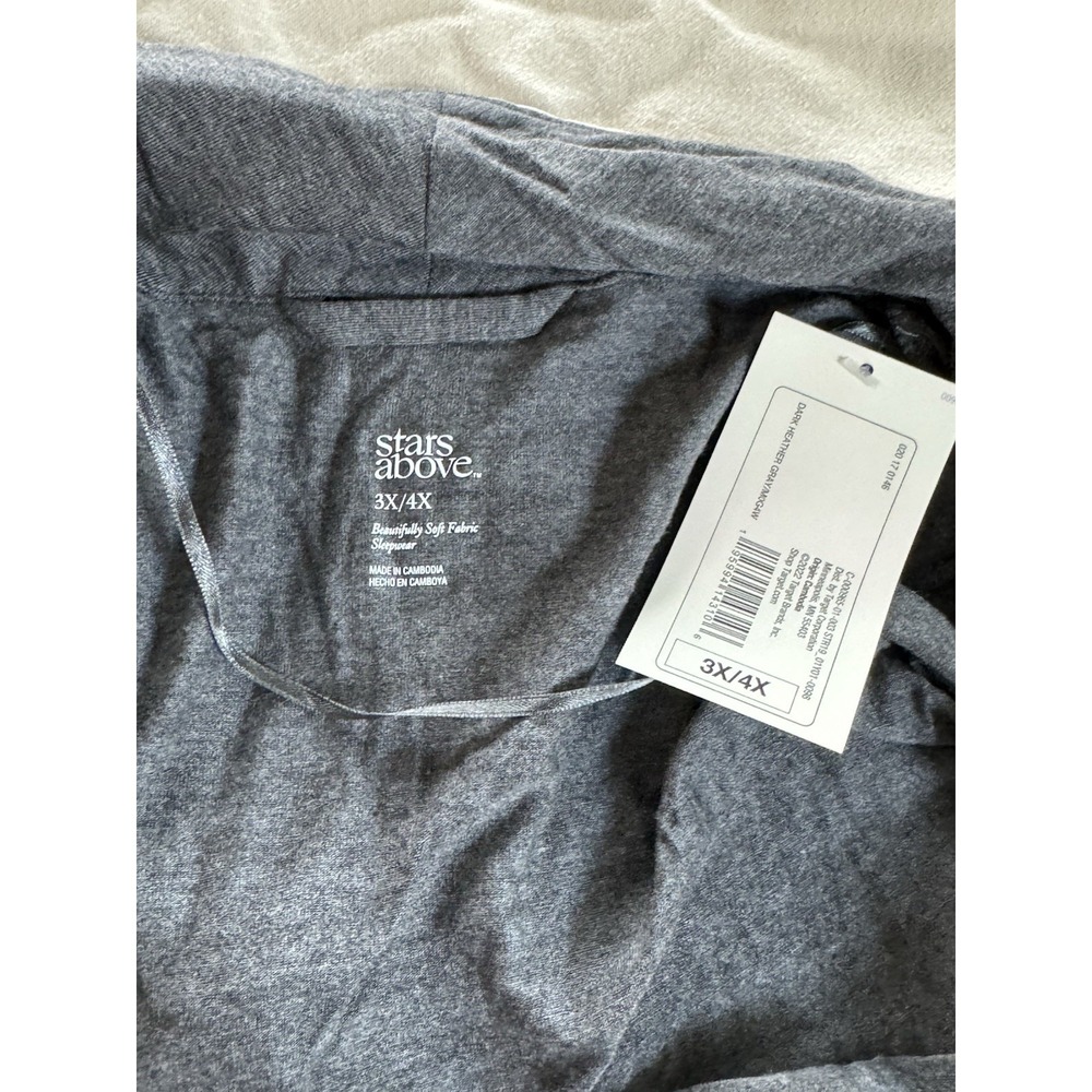 NWT Stars Above 3X/4X Gray W/White Piping Knee Length Robe W/Pockets - Picture 6 of 8